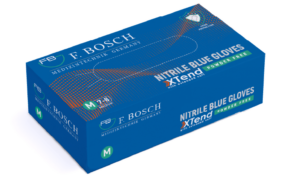 F. Bosch Xtend Nitrile Blue Powder-free Gloves with Extended Cuff