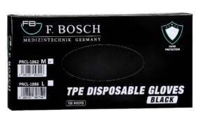 F. Bosch TPE-Einweghandschuhe, Schwarz